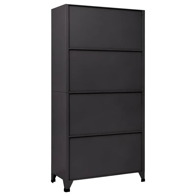 Locker Cabinet Anthracite and Red 90x40x180 cm Steel