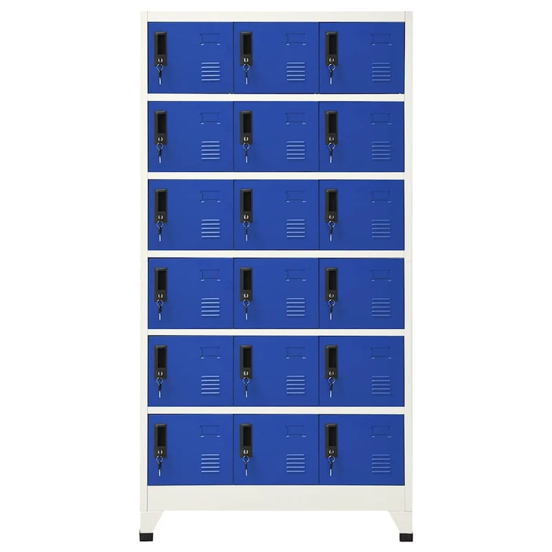 Locker Cabinet Grey and Blue 90x40x180 cm Steel