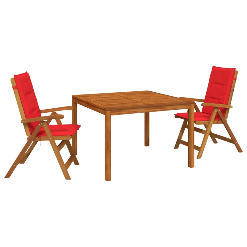Garden Dining Set Natural Solid Acacia Wood