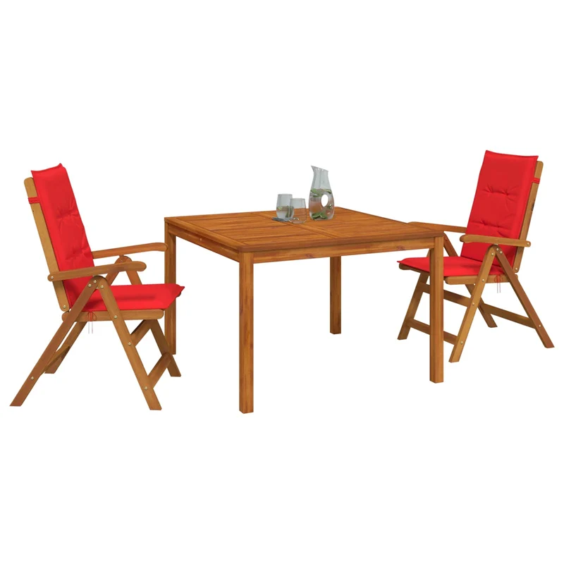 Garden Dining Set Natural Solid Acacia Wood