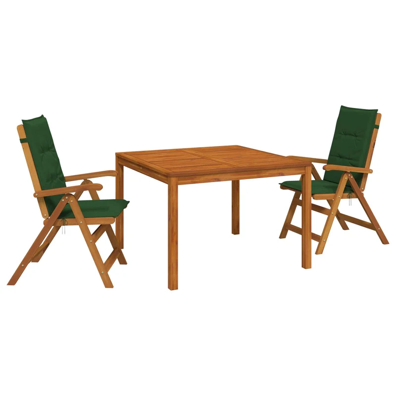 Garden Dining Set Natural Solid Acacia Wood