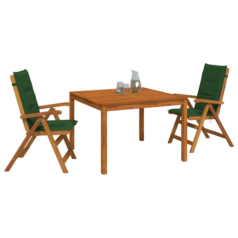 Garden Dining Set Natural Solid Acacia Wood