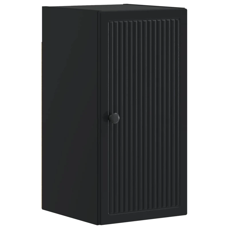 4 Piece Bathroom Cabinet Set EDE Black Engineered Wood