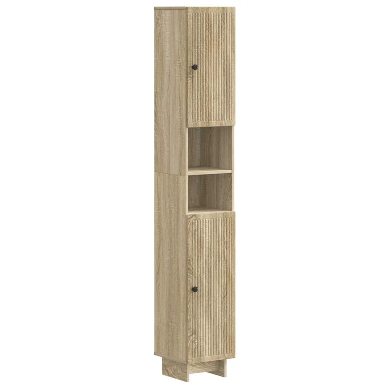 4 Piece Bathroom Cabinet Set EDE Sonoma Oak Engineered Wood