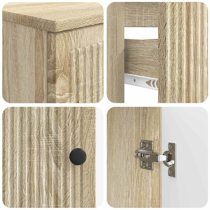 4 Piece Bathroom Cabinet Set EDE Sonoma Oak Engineered Wood