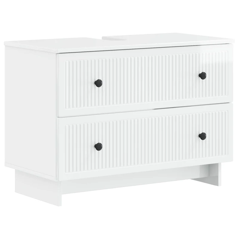 4 Piece Bathroom Cabinet Set EDE High Gloss White