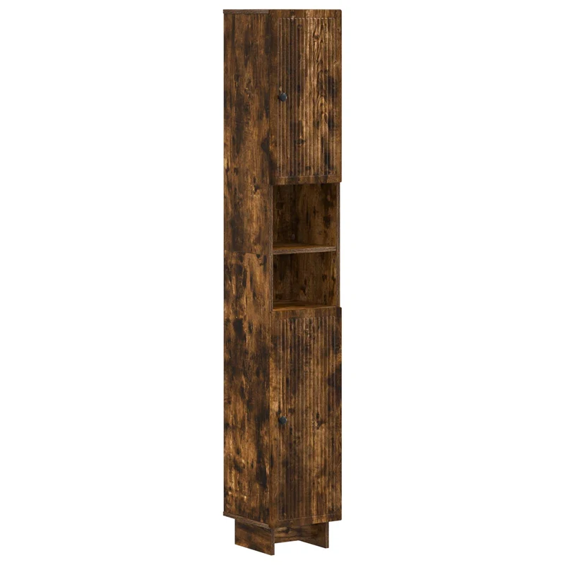 4 Piece Bathroom Cabinet Set EDE Smoked Oak Engineered Wood