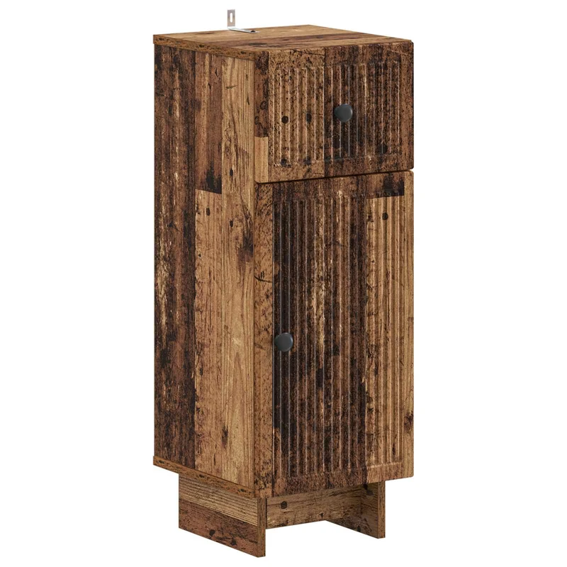 4 Piece Bathroom Cabinet Set EDE Old Wood Engineered Wood