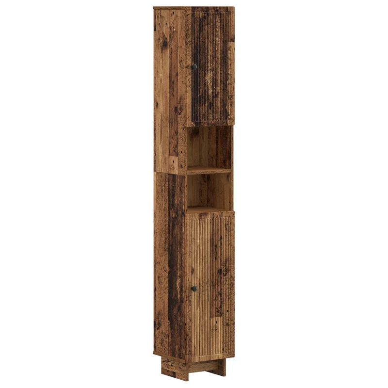 4 Piece Bathroom Cabinet Set EDE Old Wood Engineered Wood