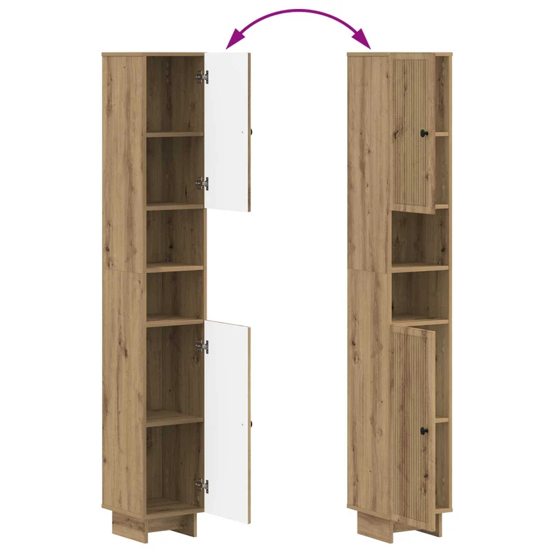 4 Piece Bathroom Cabinet Set EDE Artisan Oak Engineered Wood