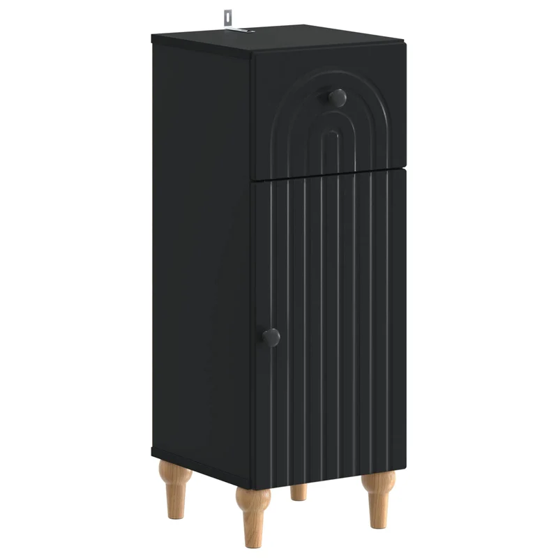 4 Piece Bathroom Cabinet Set ALKMAAR Black Engineered Wood