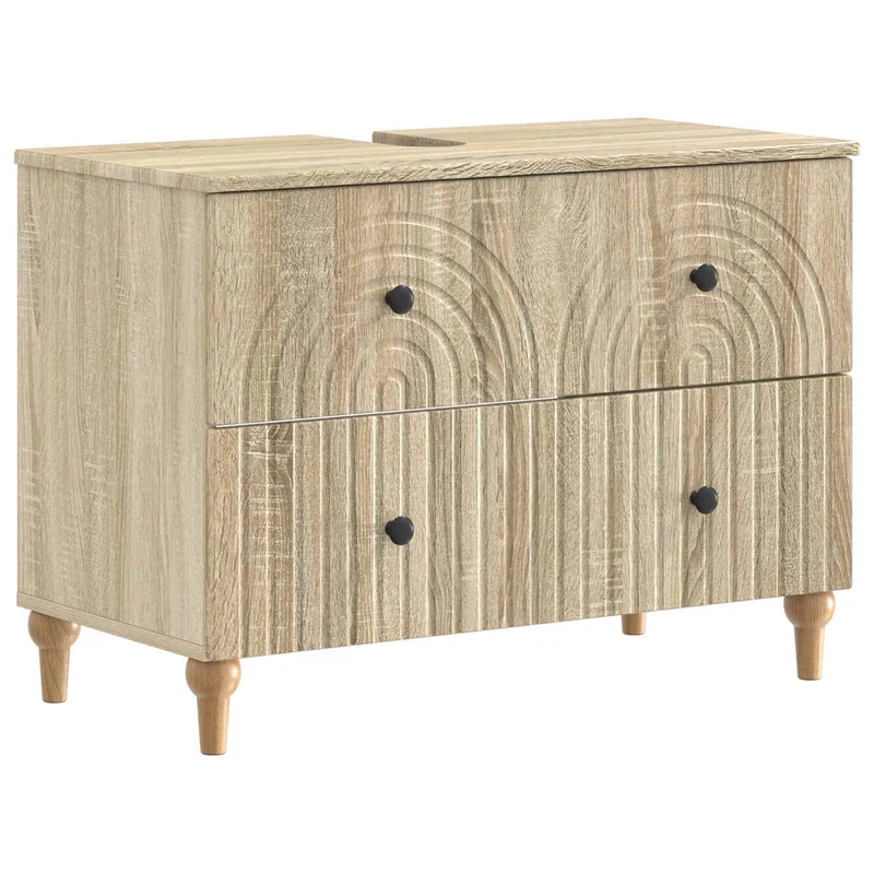 4 Piece Bathroom Cabinet Set ALKMAAR Sonoma Oak Engineered Wood