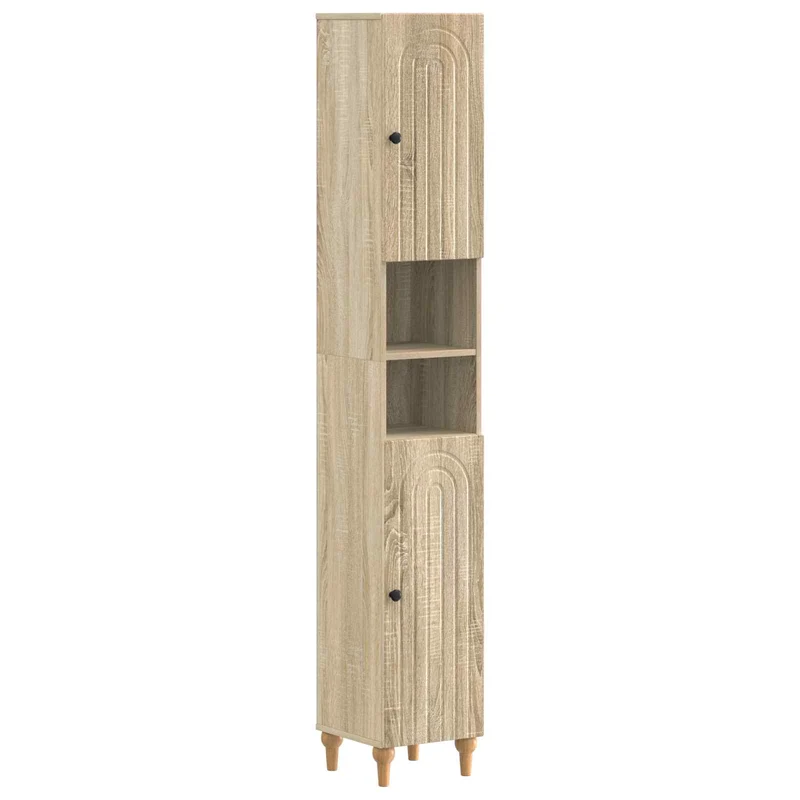 4 Piece Bathroom Cabinet Set ALKMAAR Sonoma Oak Engineered Wood