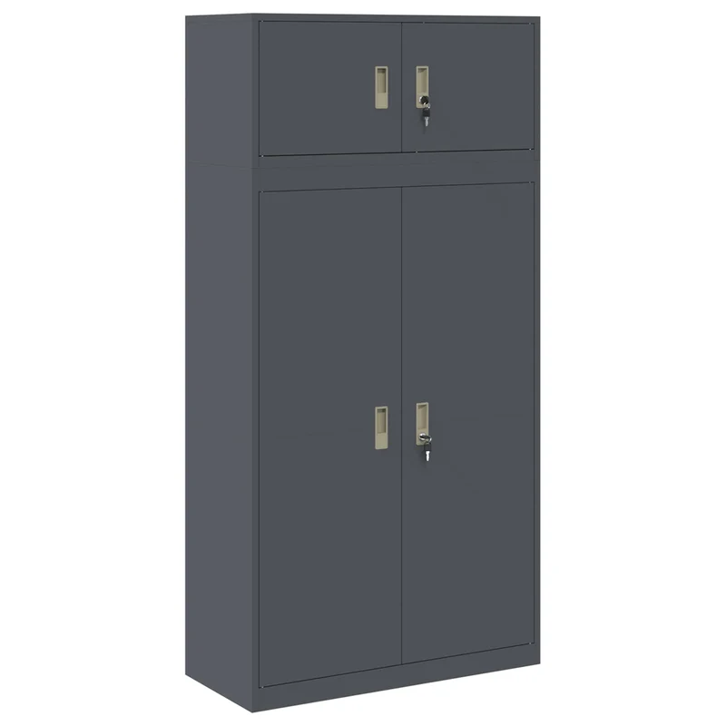 Storage Cabinet 2 pcs Anthracite 90 x 40 x 180 cm Steel