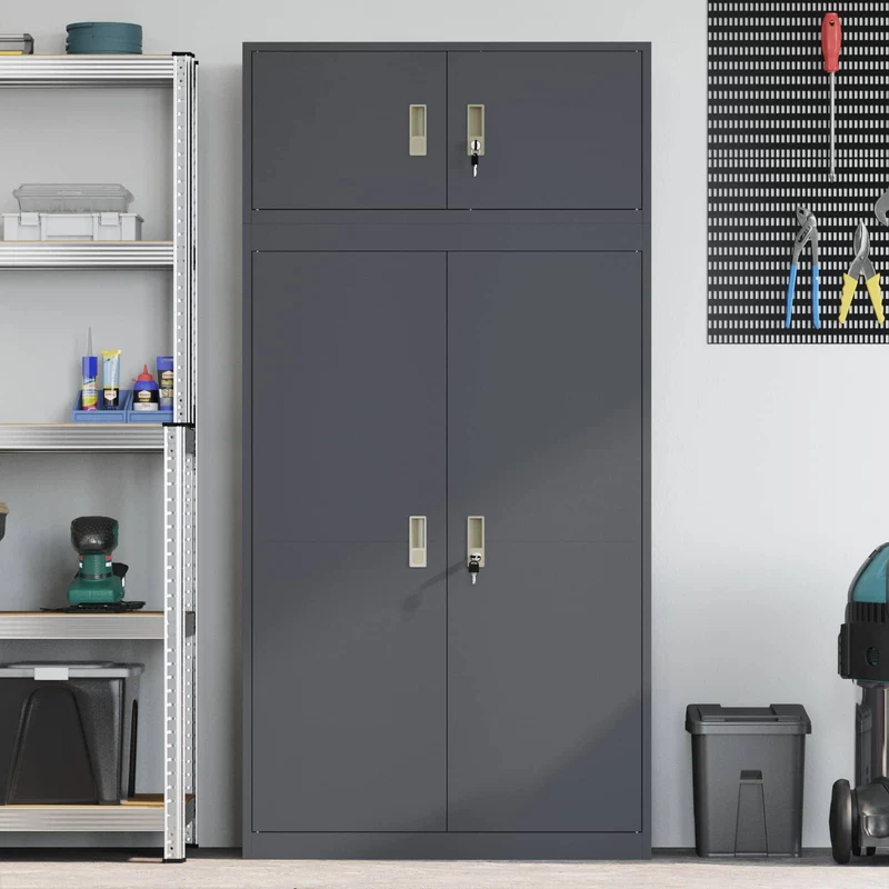 Storage Cabinet 2 pcs Anthracite 90 x 40 x 180 cm Steel