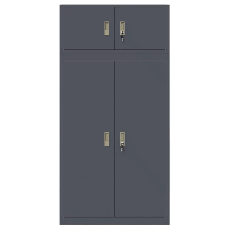 Storage Cabinet 2 pcs Anthracite 90 x 40 x 180 cm Steel