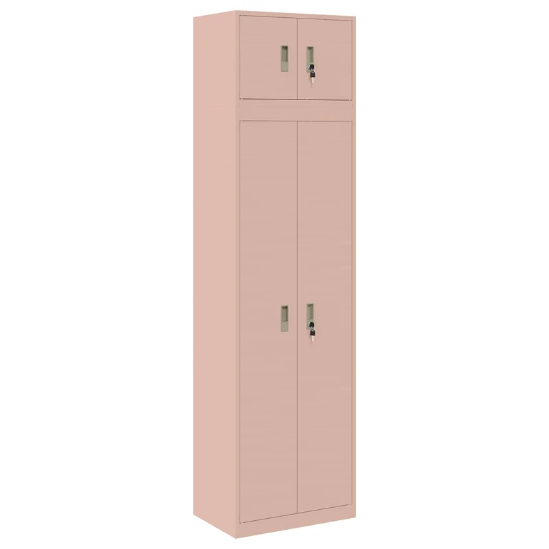 Storage Cabinet 2 pcs Pink 60 x 40 x 220 cm Steel Lockable