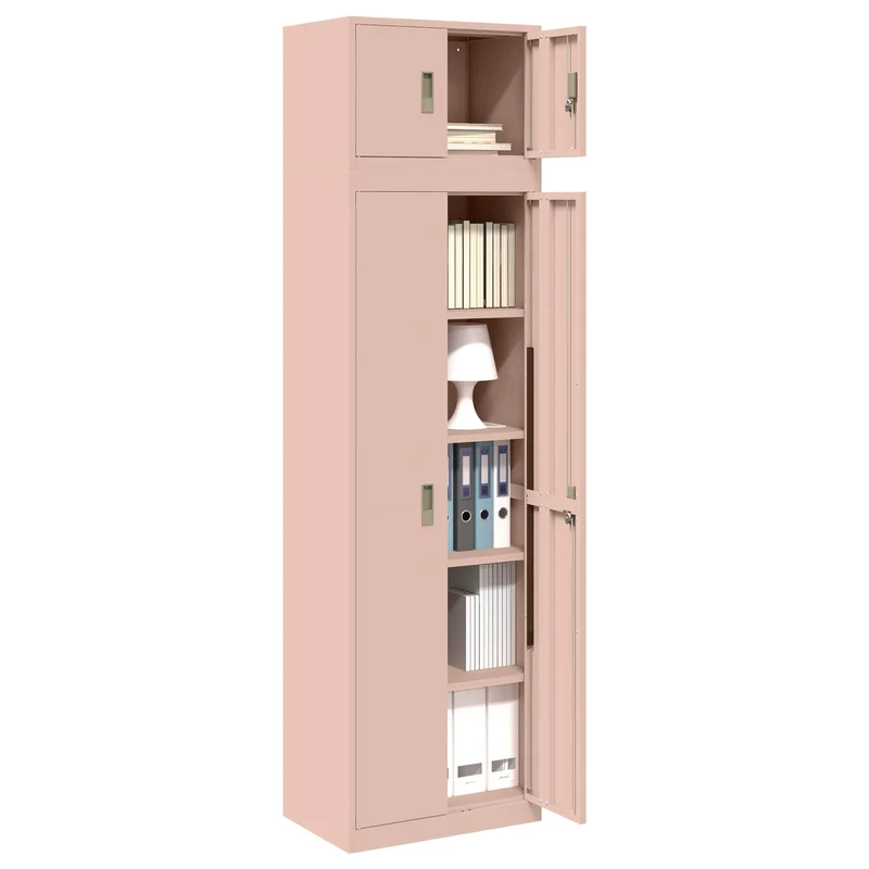 Storage Cabinet 2 pcs Pink 60 x 40 x 220 cm Steel Lockable