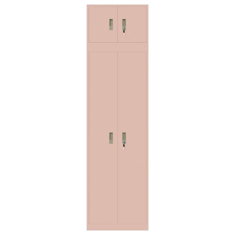 Storage Cabinet 2 pcs Pink 60 x 40 x 220 cm Steel Lockable