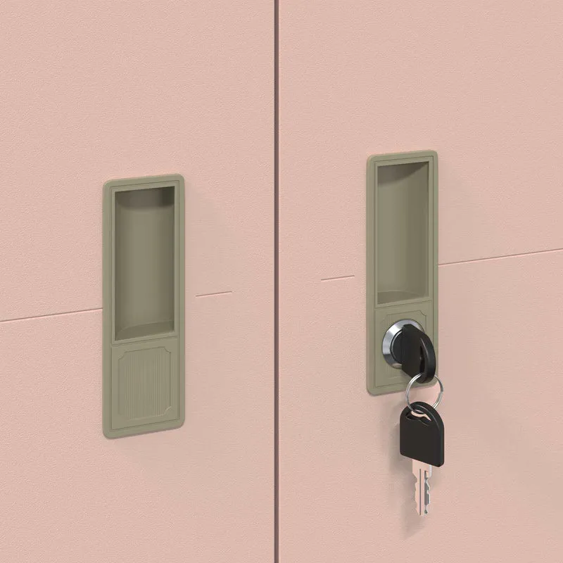 Storage Cabinet 2 pcs Pink 60 x 40 x 220 cm Steel Lockable
