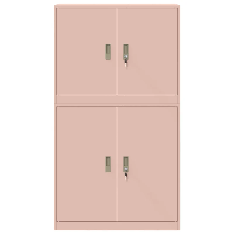 Storage Cabinet 2 pcs Pink 90 x 40 x 160 cm Steel Lockable