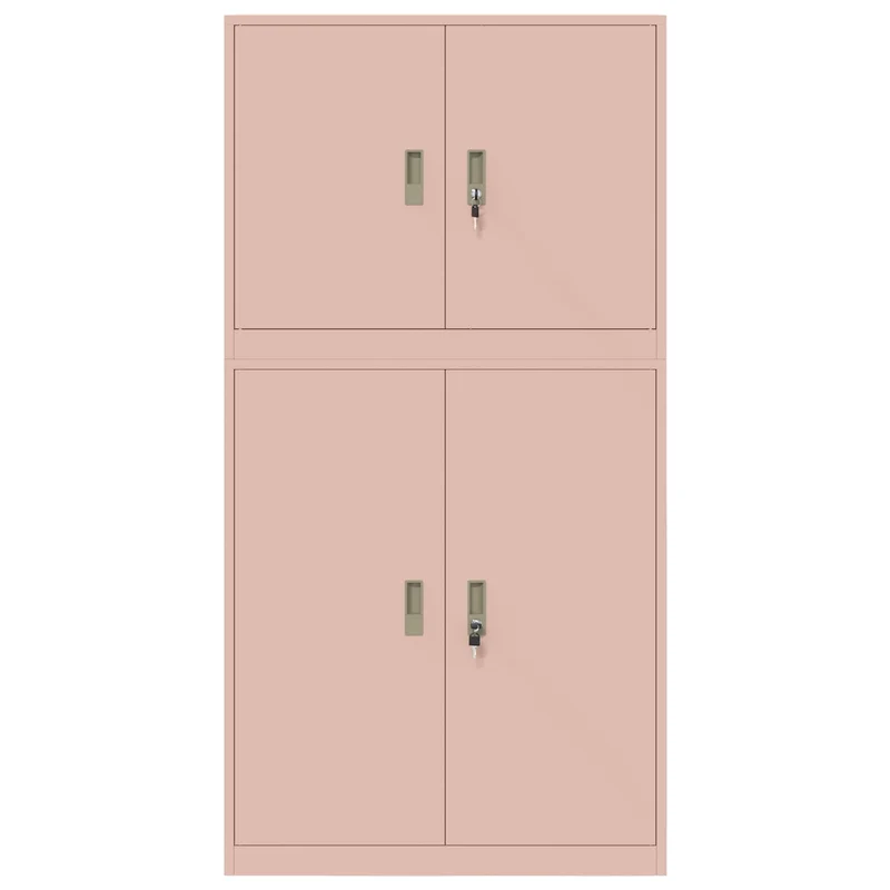Storage Cabinet 2 pcs Pink 90 x 40 x 175 cm Steel Lockable