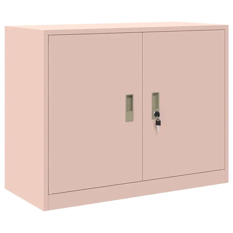 Storage Cabinet 2 pcs Pink 90 x 40 x 210 cm Steel Lockable