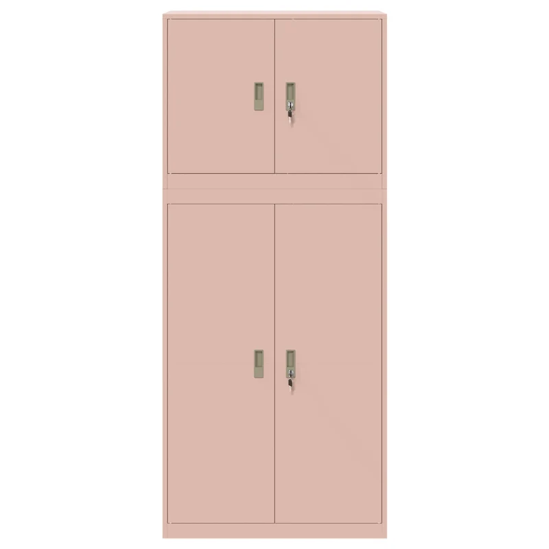 Storage Cabinet 2 pcs Pink 90 x 40 x 210 cm Steel Lockable