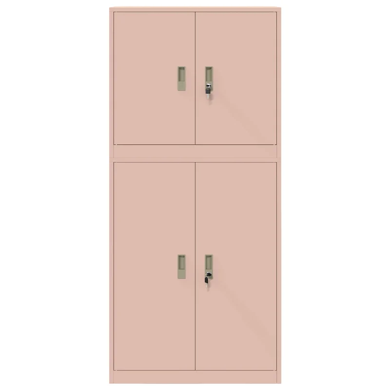 Storage Cabinet 2 pcs Pink 80 x 40 x 175 cm Steel Lockable