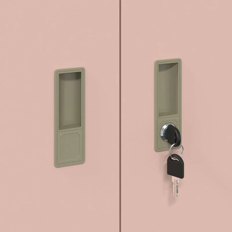 Storage Cabinet 2 pcs Pink 80 x 40 x 175 cm Steel Lockable