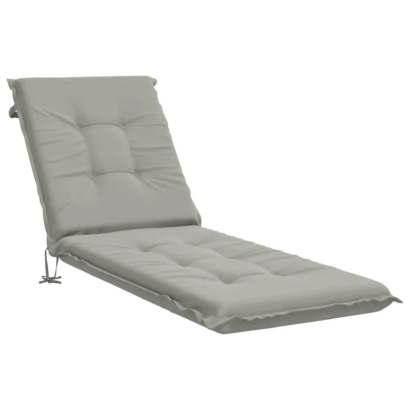 Sunlounger Cushion GEMERT 100% Polyester Grey 190 x 60 x 9 cm