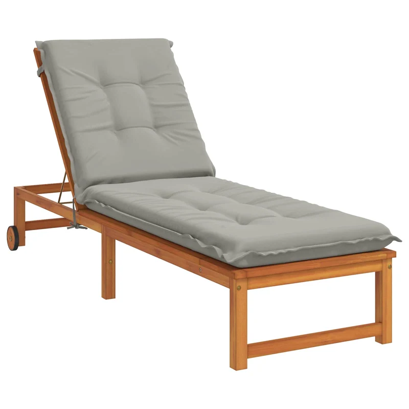 Sunlounger Cushion GEMERT 100% Polyester Grey 190 x 60 x 9 cm