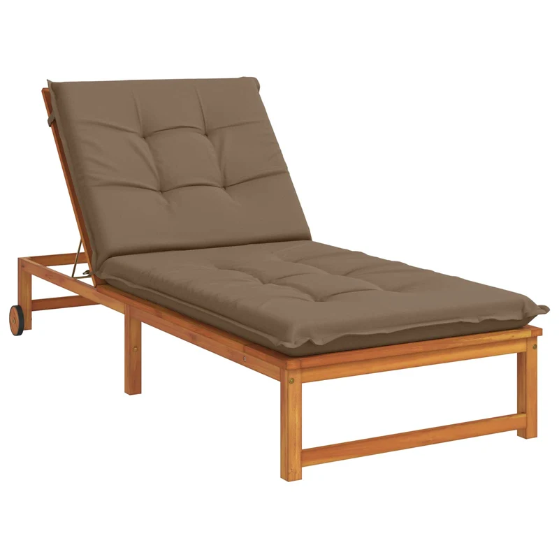 Sunlounger Cushion GEMERT 100% Polyester Taupe 190 x 70 x 9 cm