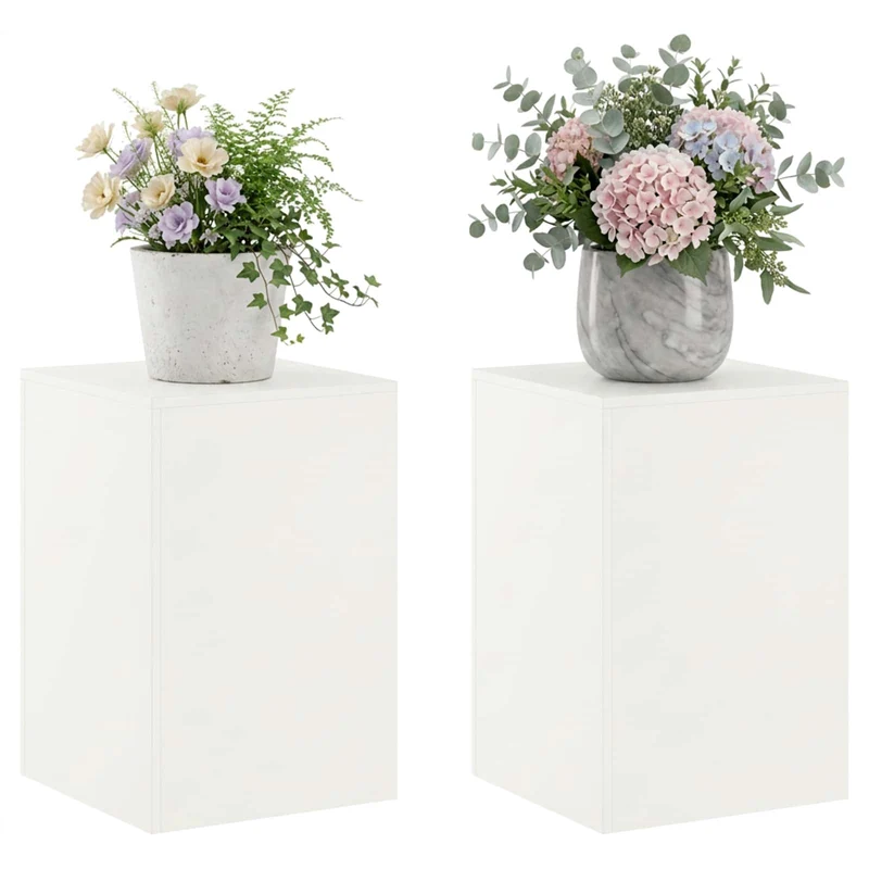 Plant Stand 2 pcs White 40 x 40 x 60 cm Steel