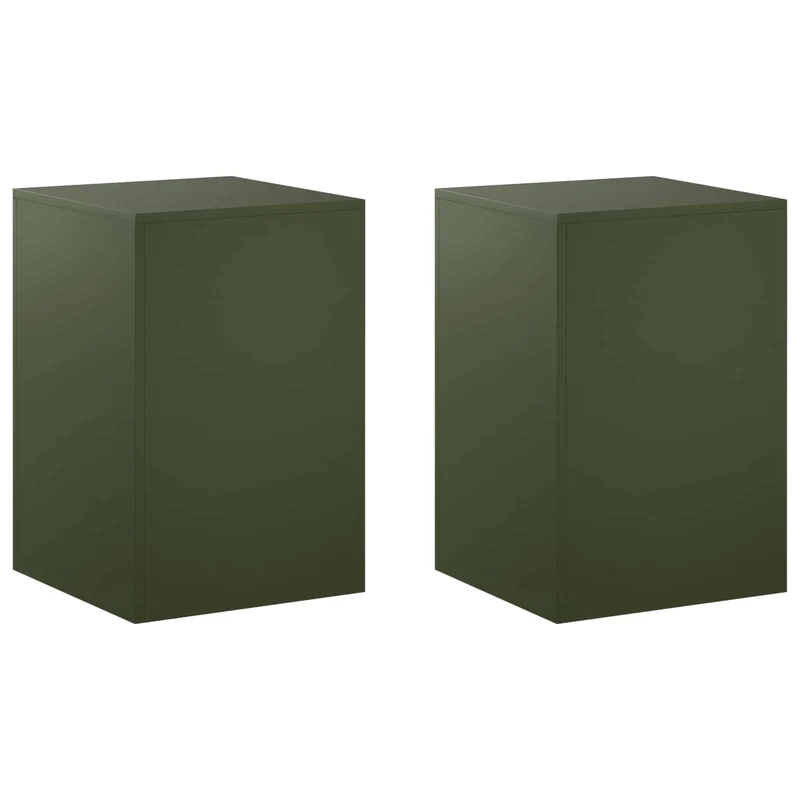 Plant Stand 2 pcs Olive Green 40 x 40 x 60 cm Steel