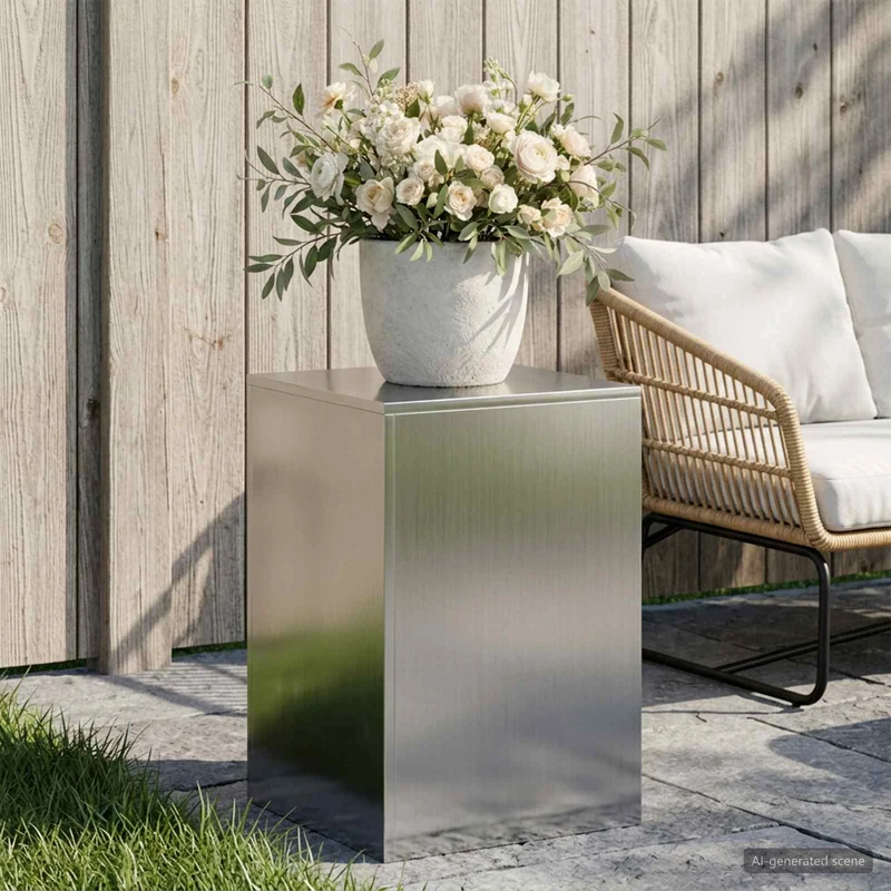 Plant Stand Silver 40 x 40 x 60 cm Steel