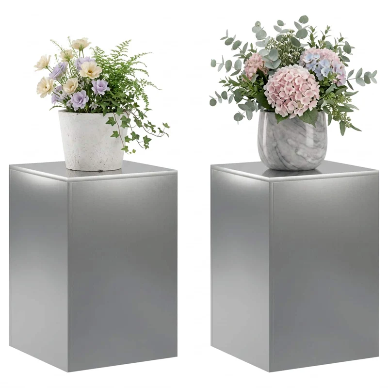 Plant Stand 2 pcs Silver 40 x 40 x 60 cm Stainless Steel