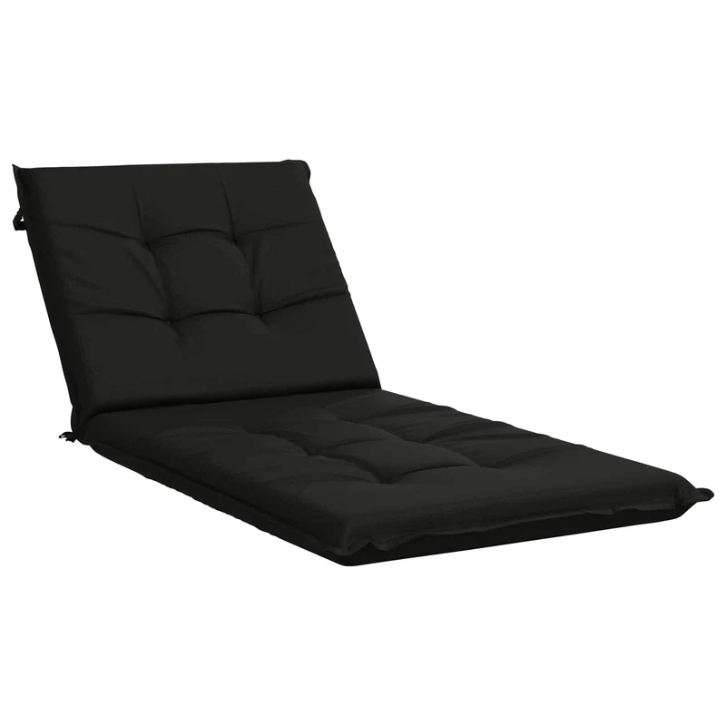 Sunlounger Cushion GEMERT 100% Polyester Black 190 x 70 x 9 cm