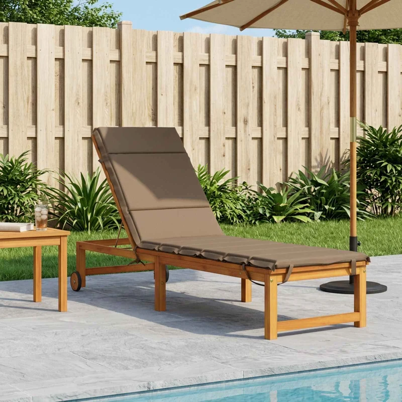 Sunlounger Cushion GEMERT 100% Polyester Taupe 200 x 50 x 3 cm
