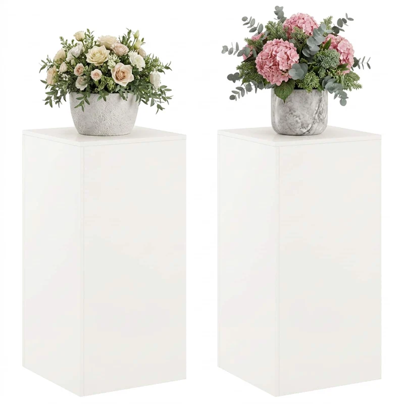 Plant Stand 2 pcs White 40 x 40 x 80 cm Steel