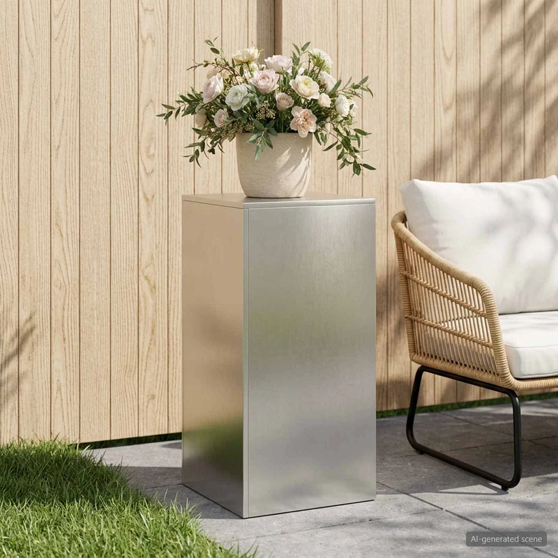 Plant Stand Silver 40 x 40 x 80 cm Steel