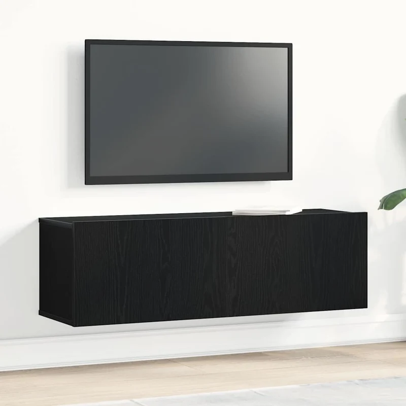 TV Cabinet 100 x 30 x 30 cm Black Oak Engineered Wood