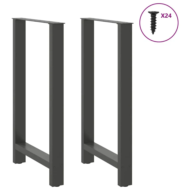 Bar Table Legs Anthracite 2 pcs 60x(100-101) cm Steel