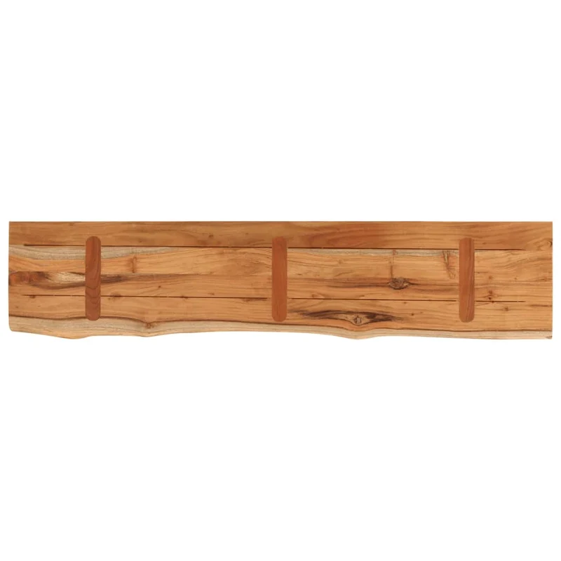 Wall Shelf 100x20x2.5cm Rectangular Solid Wood Acacia Live Edge