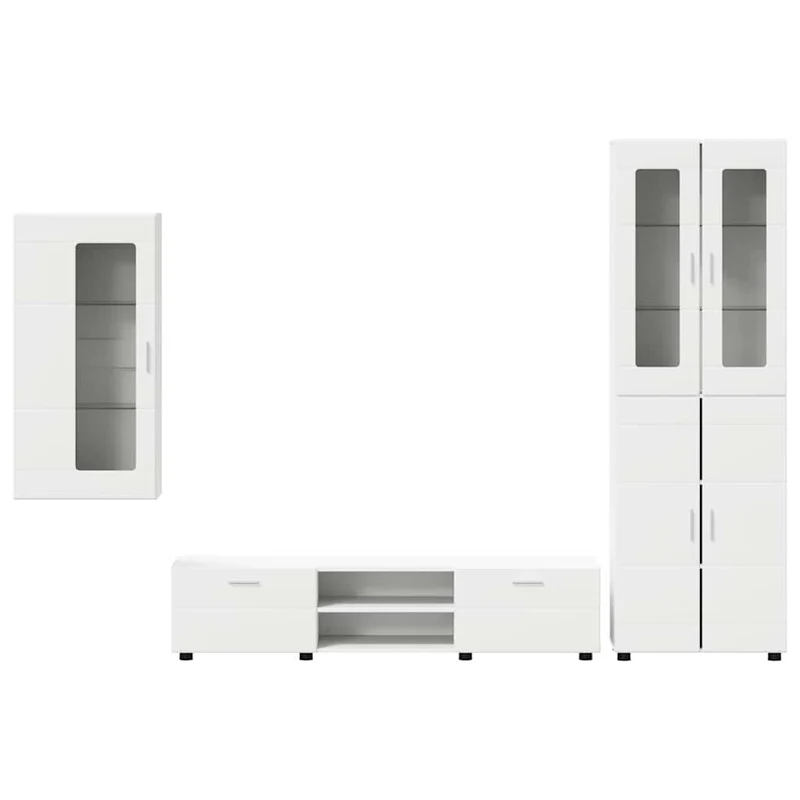 TV Cabinet Set FLORIN 3 pcs White Engineered Wood