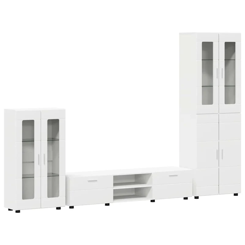 TV Cabinet Set FLORIN 3 pcs White Engineered Wood