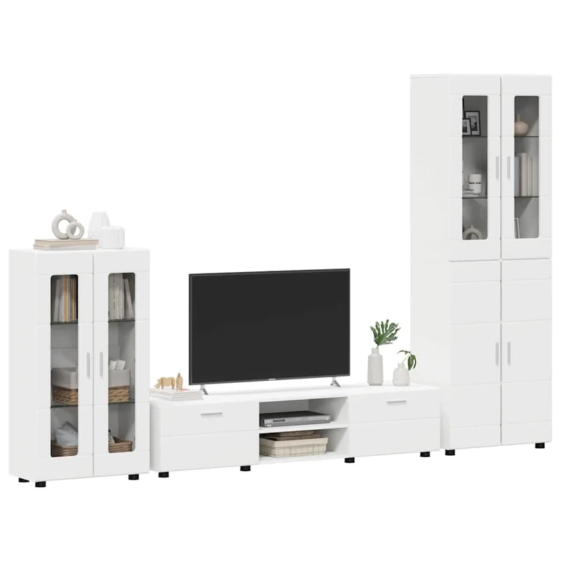 TV Cabinet Set FLORIN 3 pcs White Engineered Wood