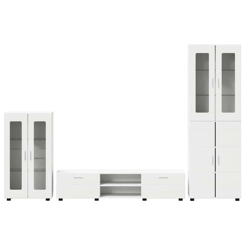 TV Cabinet Set FLORIN 3 pcs White Engineered Wood