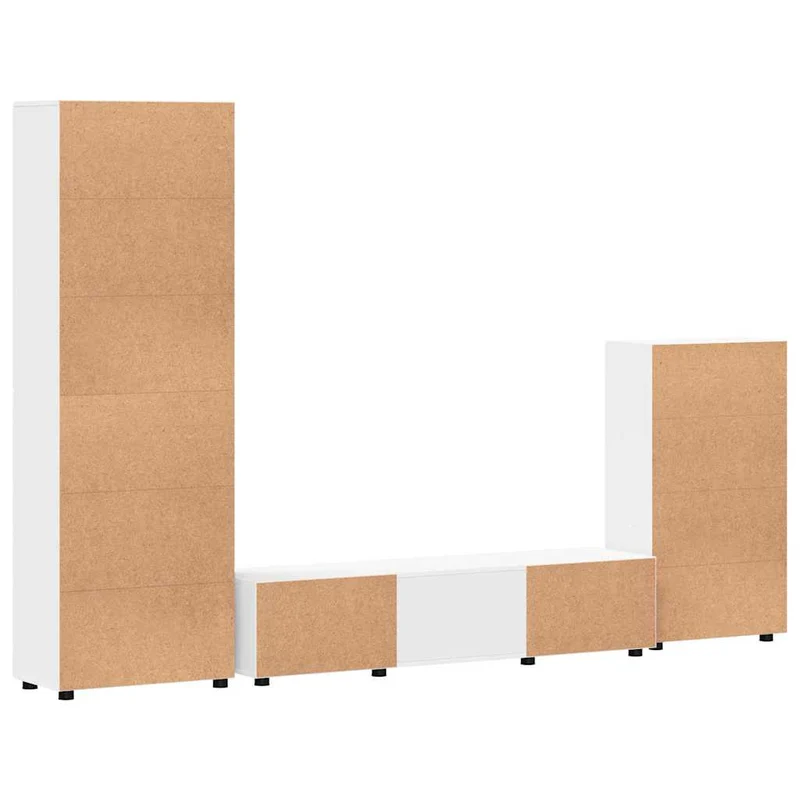 TV Cabinet Set FLORIN 3 pcs White Engineered Wood