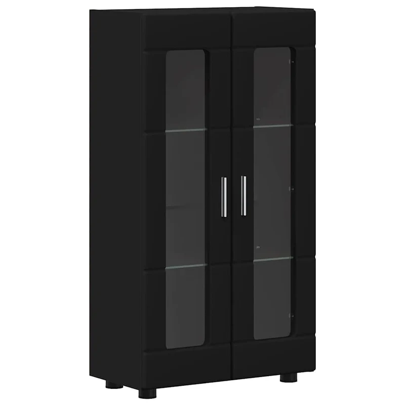TV Cabinet Set FLORIN 3 pcs Black Engineered Wood